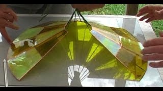 Lampshade 3D assembly with quotstring haulquot method Stained glass [upl. by Kaspar]