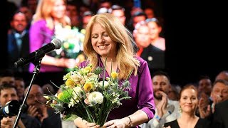 Bratislava ExUmweltaktivistin gewinnt Präsidentenwahl [upl. by Naval621]