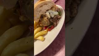 Cheese steak with fries 🍟  frenchfriescheesesteaks [upl. by Aissert]