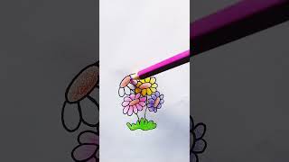 439 sun 🌻 flower shortvideo art drawing [upl. by Llertnahs]