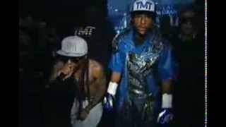 Floyd Mayweather entrando en el ring con Justin Bieber 2013 [upl. by Dett]