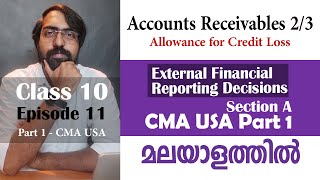 Accounts Receivables  External Financial Reporting Decision  Section A CMA USA Part 1  Episode 11 [upl. by Belle]