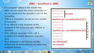 Lesson  25  JDBC  SavePoint in JDBC [upl. by Aihsekat2]