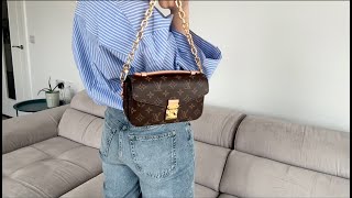 Louis Vuitton Pochette Metis East West Bag Review [upl. by Westhead]