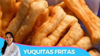 🇵🇪 YUQUITAS FRITAS CARRETILLERAS  RECETA PERUANA [upl. by Aramat]