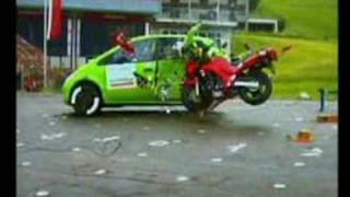 DEKRA Motorcycle Crash Test with Mercedes AClass [upl. by Mersey]