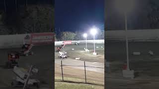 ASCS Sprint Car flipping in the Trophy Dash sprintcar racing dirttrackracing race [upl. by Witherspoon]