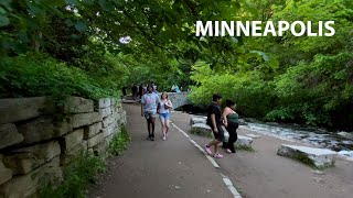 Walking Minneapolis 4K  Minnehaha Falls Springtime [upl. by Ytsirk]