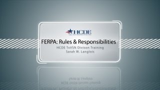 FERPA Rules amp Responsibilities Training with Sarah W Langlois [upl. by Yrrag]