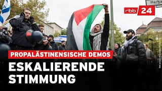 Zunehmende Gewalt auf propalästinensischen Demos [upl. by Ponzo32]