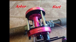 Arbor knot how to spool a baitcaster or spinning fishing reel [upl. by Cristiano]