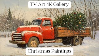 Christmas Paintings  Art Slideshow For Your TV  12 Scenes  4K TV Wallpaper  Frame TV [upl. by Hock]