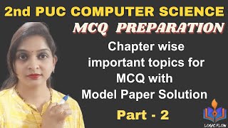 2nd PUC Computer ScienceMCQ amp model paperPart22ndpuc2ndpuccomputersciencemcqMCQmodelpaper [upl. by Nykal]