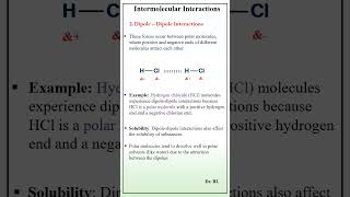 Intermolecular Interactions DipoleDipole Interactions [upl. by Ortensia]