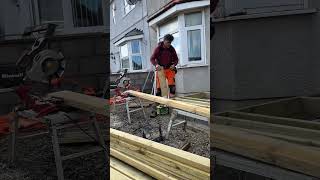 Building a timber frame permitted development sized front porch  part 2 diy timberframe porch [upl. by Anma]