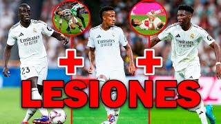 TODOS LOS LESIONADOS DEL REAL MADRID  TCHOUAMÉNI MILITAO MENDY GULER CEBALLOS JOAN JACOBO [upl. by Lamhaj39]