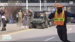 Odell Beckham Jr Pranks Fans as a Dancing Crossing Guard at Super Bowl LIII [upl. by Mieka]