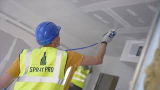 Spray plastering Spraypro London ltd using graco mark v and Alsecco Sprayproltdcouk [upl. by Omidyar853]