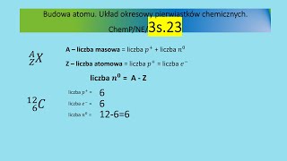 3str23 Opisz budowę atomu węgla korzystając z zapisu 12 6 C [upl. by Odille]