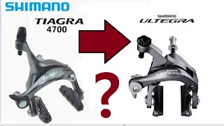 shimano ultegra R6800 vs tiagra 4700 brake comparison review dual pivot calipers upgrade [upl. by Gerrald290]