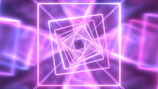 Inside Futuristic Ultraviolet Neon Tube Twisted Square Endless Tunnel 4K VJ Loop Moving Background [upl. by Hollinger636]