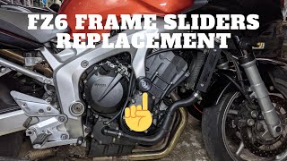 How to Install Frame Sliders on a Yamaha FZ6  Msliders [upl. by Oinesra]