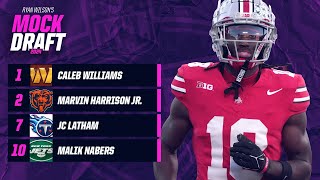 2024 NFL Mock Draft Washington SENDS NO 2 pick to Chicago for No 1  CBS Sports [upl. by Dierdre]