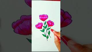 pencil colour drawing flowers beautiful art shortsfeed drawing shorts [upl. by Cindee]