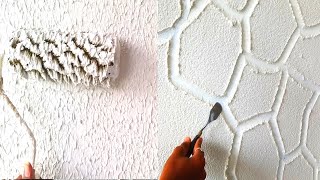 6 new updated texture wall painting techniques [upl. by Delanty]