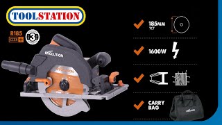 Versatile Cutting Introducing the Evolution R185CCSX TrackCompatible Circular Saw  Toolstation [upl. by Gunning]