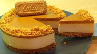 NoBake Lotus Biscoff Cheesecake No gelatin No egg No oven No mixer [upl. by Kimura721]