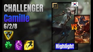 CHALLENGER Top Camille vs Rumble lol KR solo rank Highlight 1421 [upl. by Pincince]