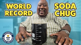 Fastest 2L SODA CHUG with Badlands  Guinness World Records [upl. by Airalav]