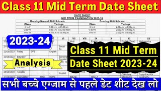 class 11 mid term date sheet 202324  class 11 mid term date sheet  mid term date sheet 2023 24 [upl. by Wallis588]