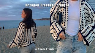 Crochet Hexagon Cardigan TUTORIAL  How To Crochet A Granny Hexagon Cardigan With Long Sleeves [upl. by Zach]