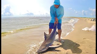 Shark fishing from the beach  Caminada Pass [upl. by Irfan]