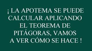 CÓMO SACAR LA APOTEMA DE UN HEXÁGONO REGULAR PARA CALCULAR SU ÁREA [upl. by Lissi484]