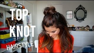 How to Create the Top Knot Half Down Hairstyle EASY [upl. by Conger]