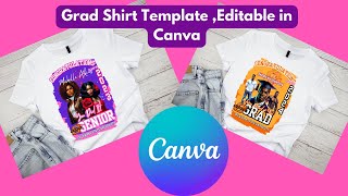 How to Customize This Canva Editable Grad Shirt Design in Canva canva canvatemplate pouidesigns [upl. by Ajed94]