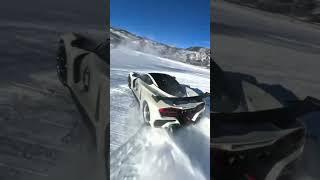 1817 HP Venom F5 Hypercar drifting in the snow FAT International Ice Race in Aspen hypercars [upl. by Rennob]