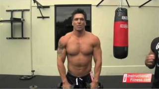 Instructional Fitness  Dumbbell Front Raises [upl. by Nickolai595]