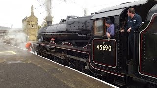 LMS Jubilee No 45690 Leander Returns to the Mainline Featuring 60007 61994 amp 46233 161014 [upl. by Lupita]