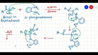 Reaction mechanism for synthesis of 23diphenylquinoxaline from benzil and ophenylenediamine [upl. by Ariay351]