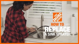 How to Replace a Sink Sprayer  Kitchen and Bath  The Home Depot [upl. by Broucek343]