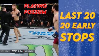 20 Seconds of 20 FAMOUSLY EARLY STOPPAGES from UFCMMA [upl. by Nerred]