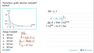 Perhatikan grafik aktivitas radioaktif berikut Harga X adalah  a 20 hari b 30 hari c 40 h [upl. by Frankel]
