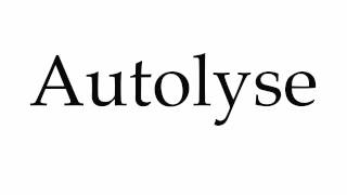 How to Pronounce Autolyse [upl. by Julietta]