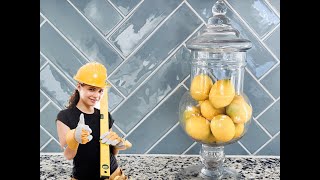 How to DIY Install a Herringbone Tile Backsplash [upl. by Eelir]