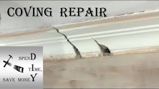 How to repair plaster coving cornice quick simple and cheaply The complete DIY guide [upl. by Yentirb]