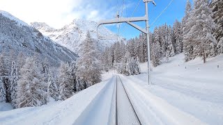 ★ 4K 🇨🇭Samedan  Albulabahn  Chur cab ride after over 1 meter snowfall 122020 [upl. by Alvan]